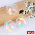 thumbnail image 2 of 3pcs Interactive Cat Toys Ball Transparent Cat Balls Durable for Cats Kitten Pet New Random Color, 2 of 8