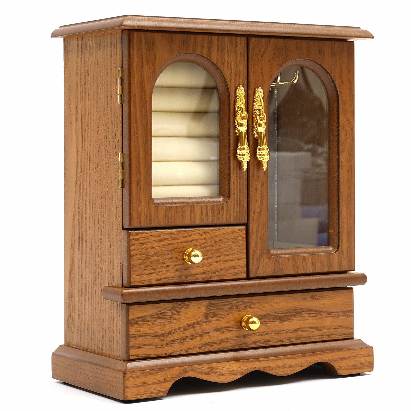 Vintage Wooden Jewelry Box with Glass Door Unisex Togo Ubuy