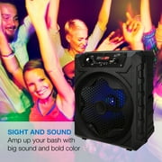 iLive Bluetooth Wireless LED Light Effects Party Speaker, ISB200B, Black