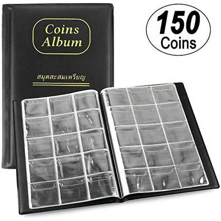 312 Pockets Coin Collection Supplies Album Book for Penny, Bill  Commemorative, Gray-Case Only 