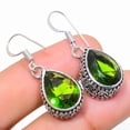 thumbnail image 2 of Peridot Gemstone Handmade 925 Sterling Silver Jewelry Earring 1.42", 2 of 2
