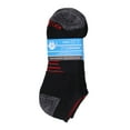 thumbnail image 3 of On the Go Men's Low Cut Socks (6 Pair Pack, Black with Space Dye Heel/Toe and Red Arch Stripes), 3 of 3