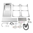 thumbnail image 3 of TFCFL Stainless Steel Kitchen Sink Pre Table Freestanding Rectangle Utility Sink with Faucet & Shelves, 3 of 17