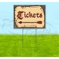 thumbnail image 1 of Medieval Fair Tickets Left Arrow Red Scroll (18" X 24") Yard Sign, Includes Metal Step Stake, 1 of 6