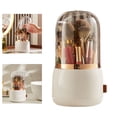 thumbnail image 1 of Delicate Look Makeup Brush Holder with Transparent Lid, Dustproof Design, Large Capacity, Rotating Bucket for Makeup Brushes, Lipsticks, Eyebrow Pencil and More, 1 of 8