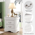 thumbnail image 6 of Aukfa 2-Drawer Nightstand, Mid-Century Modern Wood Bedside Table for Bedroom/Living Room/Guest Room,White, 6 of 6
