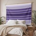 thumbnail image 3 of Purple Ombre Stripe Large Tapestry for Bedroom Wall Hanging Tapestry, Farmhouse Striped Gradient Ceiling Backdrop Tapestries Poster Blanket Wall Decor for Teens Room Living Room Dorm 85" x 90", 3 of 8