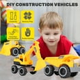 thumbnail image 4 of Engineering Construction Vehicle Set,3Pcs construction Play Car Toy,Outdoor Sandbox Car Toys for Kids Ages 2 & up,Dump Truck, Loader, Excavator,Best Birthday Gifts for Kid, 4 of 14