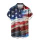 thumbnail image 5 of Mens Casual Manga Corta Botón Abajo Camisas, Cuello de Vuelta Impresión Del Día de la Independencia para el Verano, Al Aire Libre Y Casual, 5 of 7