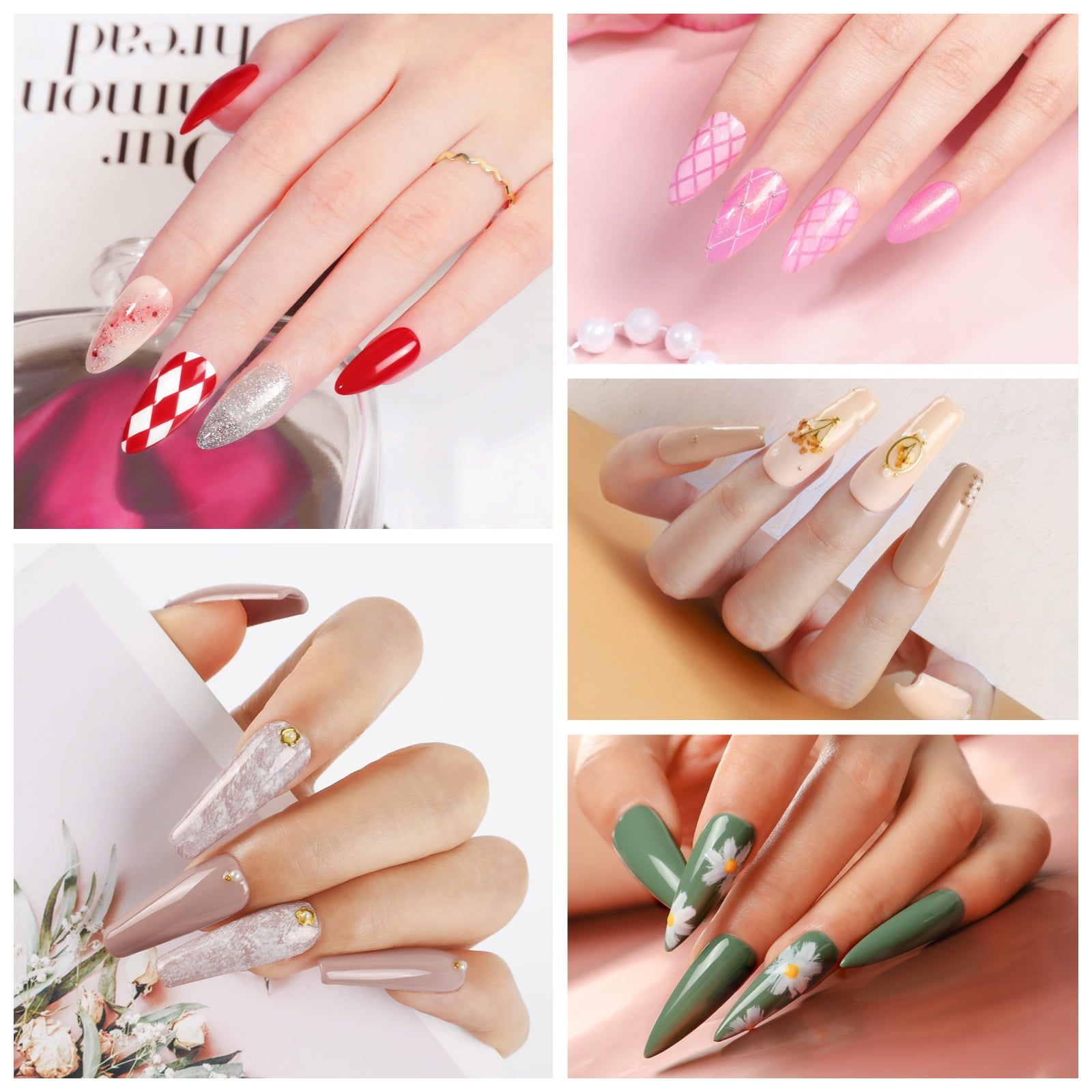 40PC Gel Nail Polish Kit with U V Lamp and Drill, White Black Red Blue Green 22Colors Gel Polish Set with Glossy Matte Glitter Soak Off Top Coat DIY Gifts for Women