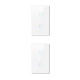 thumbnail image 4 of Billuyoard Interruptor táctil Tuya WiFi de EE. UU. Sensor inalámbrico Panel de vidrio templado Interruptores de encendido / apagado inteligentes para Blanco 2 bandas 2piezas Billuyoard CBP184531, 4 of 6