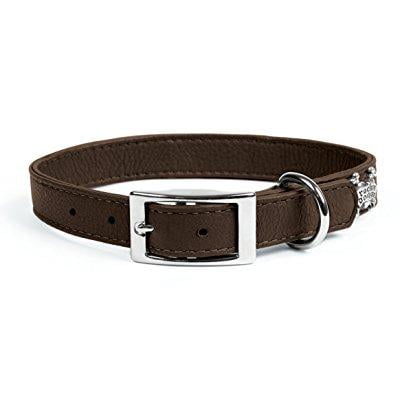 - rockin' doggie plain leather dog collar, 3/4 by 14-inch, brown