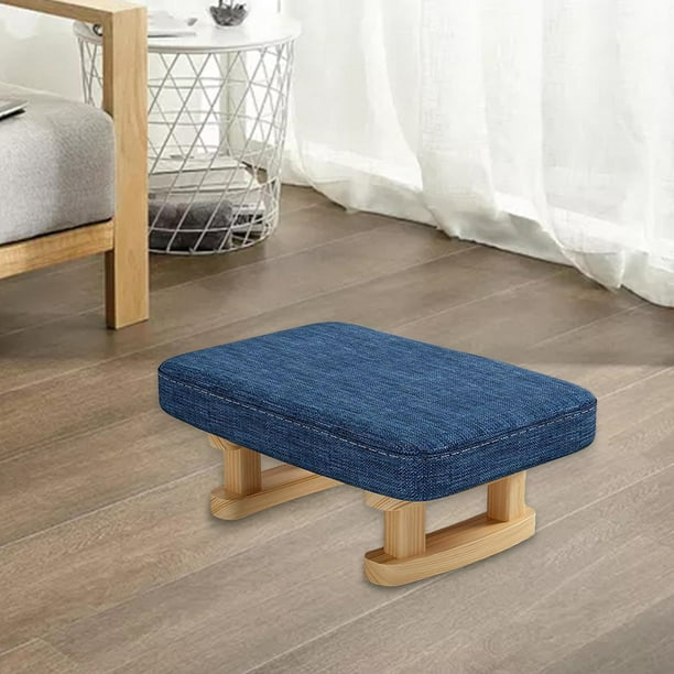 Padded Foot Stool Bench 41x30x18cm 16.14x11.81x7.09inch Rectangle Step Stool for blue