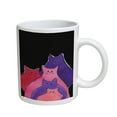 thumbnail image 1 of KuzmarK Coffee Cup Mug 11 Ounce -  Pink Red Purple Abstract Kitites Cat Art by Denise Every, 1 of 1