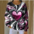 thumbnail image 4 of qucoqpe Valentine's Day Sweatshirt for Women Loose Fit Casual Crewneck Pullover with Print Cozy Long Sleeve Shirts Top, 4 of 7
