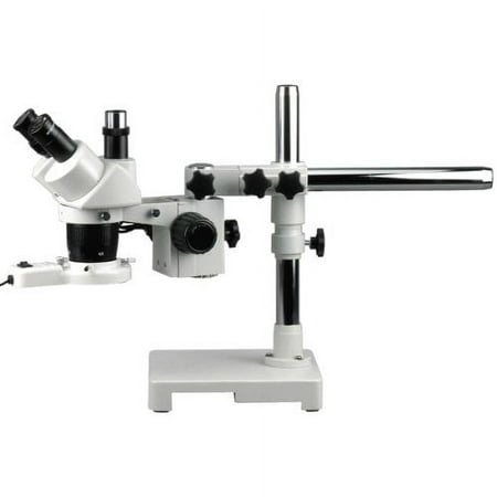 AmScope SW-3T24Z-FRL Trinocular Stereo Microscope, WH10x Eyepieces, 20X/40X/80X Magnification, 2X/4X Objective, Single-A