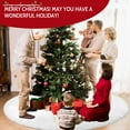 thumbnail image 3 of Yexmas 48" Plush Christmas Tree Skirt, White Xmas Tree Mat Decor, for Navidad Holiday Decor, 3 of 7