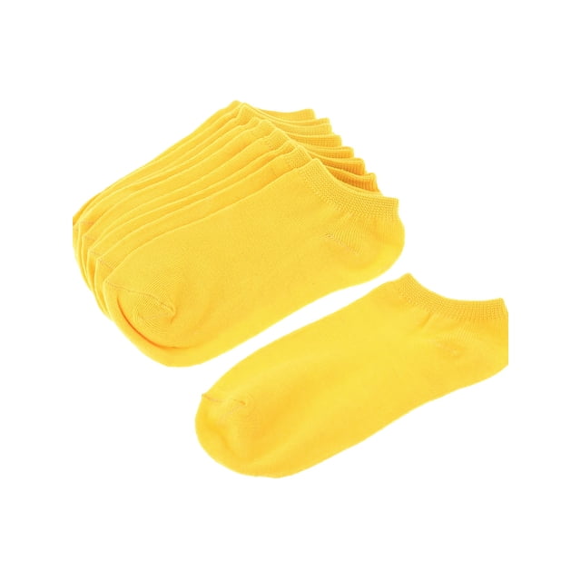 INSPIRE CHIC Calcetines de tobillo bajos de mezcla de algodón con pu?o elástico para mujeres, 5 pares