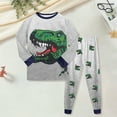 thumbnail image 2 of dmqupv Pyjama Garçons Adolescents Garçons et Filles Ensemble Pantalon Long Régulier à Manches Longues Col Rond Imprimé Animal de Dessin Animé Gris, Taille pour 6-7 Ans, 2 of 8