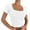White, variant on fatyb Women's Square Neck Crop Tops Knitted Short Sleeve T Shirts Slim Casual Summer Basic Tees Tops