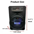 thumbnail image 4 of Portable Bluetooth Speaker with Karaoke Mic, LED RGB Light, 1500mAh Battery, Wireless Remote, AUX/TF/USB/FM, Ideal for Outdoor & Indoor Use, 4 of 7