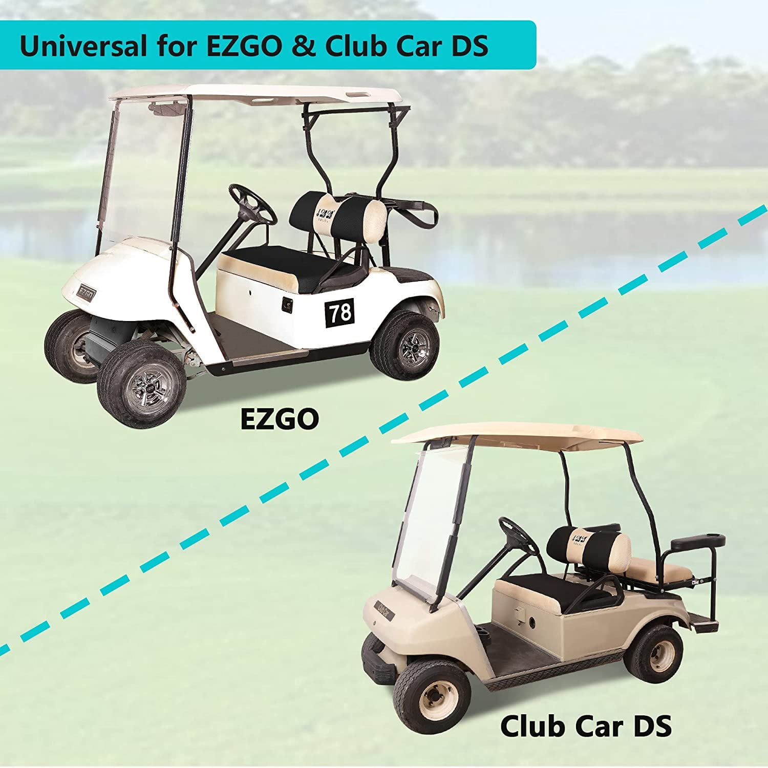 Golfwagen-Sitzbezüge Mit Adler & Flagge – Für EZGO TXT RXV/Club Car, UV-Schutz, Rutschfest, 2 Stück