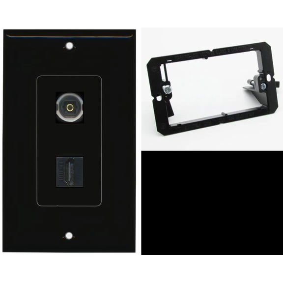 Ultra Spec Cables 1 Port Toslink-Optical Port 1 HDMI Wall Plate Black w/Mounting Bracket