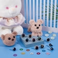 thumbnail image 4 of 32 sets 8 colors Glitter Plastic Craft Doll Eyes with Eyes Washers Safety Eyes Stuffed Toy Eyes Half Round Mixed color 21.5x18mm 4 sets/color 1box, 4 of 7