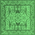 thumbnail image 1 of Ahgly Company Indoor Square Oriental Emerald Green Traditional Area Rugs, 7' Square, 1 of 4
