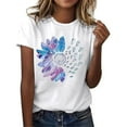 thumbnail image 2 of T-shirts Grande Taille pour Femmes, Imprimé Lettre, Manches Courtes, Col Rond, T-Shirt Décontracté, Blanc TG, 2 of 5