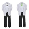 thumbnail image 2 of 5-7pc Formal Black White Suit Set Lime Bow Long Tie Vest Boy Baby Sm-20 Teen, 2 of 3