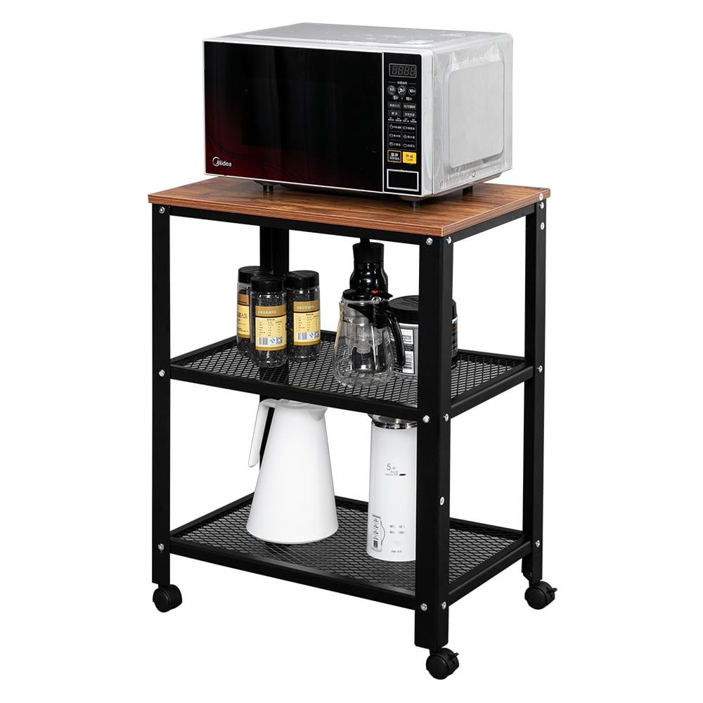 Zimtown End Side Tables Serving Cart, 3Tier Kitchen Utility Cart on