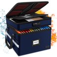 thumbnail image 1 of Caja de documentos ignífuga ETRONIK de 2 capas con candado azul 39 x 35 x 31 cm, 1 of 7