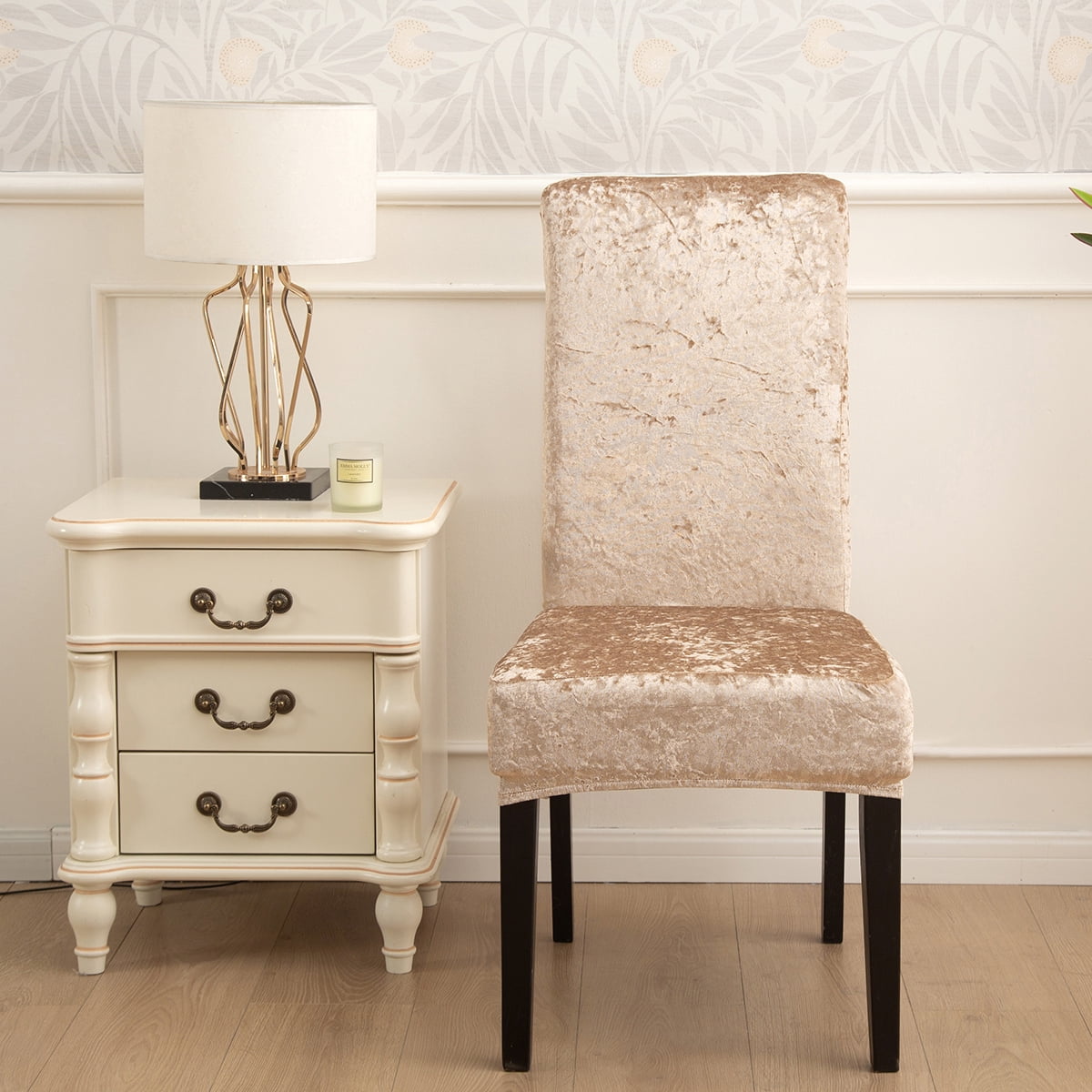 Rosnek Velvet Dining Chair Covers Stretch Chair Covers Soft Stretch