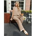 thumbnail image 6 of Ekouaer Womens Matching Sets Knit Sweater Sets 2 Pieces Outfits Pullover Tops Wide Legs Pants Lounge Set, 6 of 7