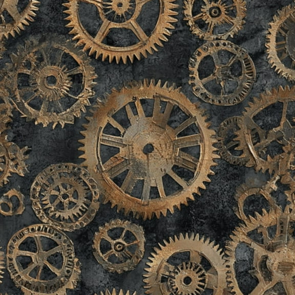 Modern Peel and Stick Wallpaper 17.7in x 9.8ft Steampunk Gear Vintage Metallic Cogs Wheels Contact Paper Vinyl Waterproof Self Adhesive Wall Paper for Bedroom Shelf Cabinet Renter Friendly