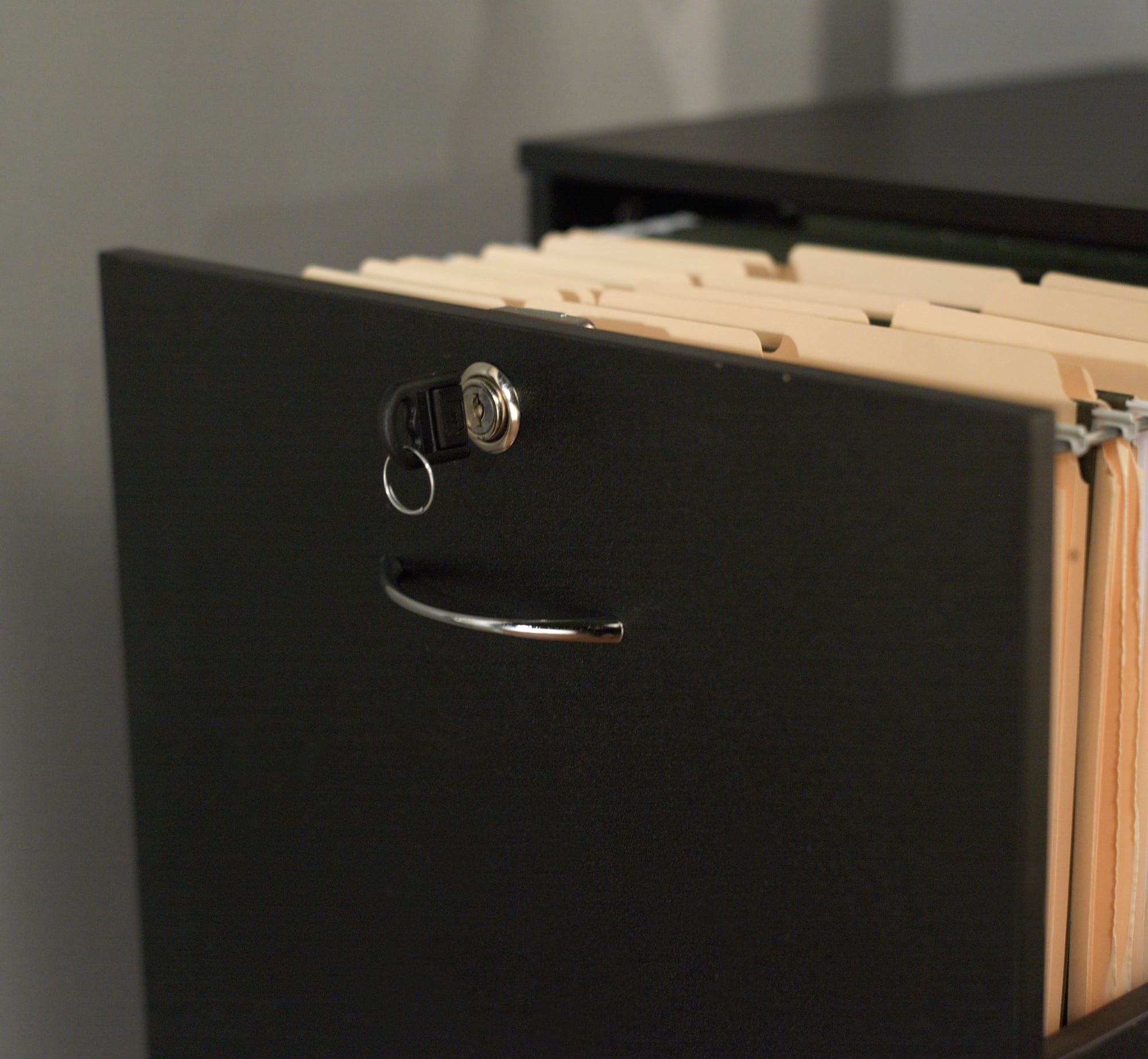 Wilson 2 Drawer Vertical Wood Lockable Filing Cabinet Black Wilson 2 Drawer Vertical Wood Lockable Filing Cabinet Black