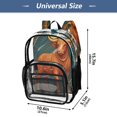 thumbnail image 4 of Ttyddzy Clear Backpack Heavy Duty PVC Transparent Backpack for College Workplace, Orange Bull, 4 of 8