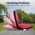 thumbnail image 4 of Alpcour Portable Reclining Stadium Seat with Back Pocket Red, 4 of 5
