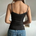 thumbnail image 4 of TTUHYWXI Womens Lace Camisole Tops Square Neck Ribbed Tank Tops Adjustable Spaghetti Straps Sleeveless Summer Shirt 2026 (Black, M), 4 of 5