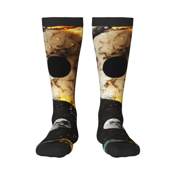 Balery Yin Yang Calcetines novedosos Calcetines deportivos Calcetines hasta la rodilla Calcetines de algodón Calcetines originales y geniales