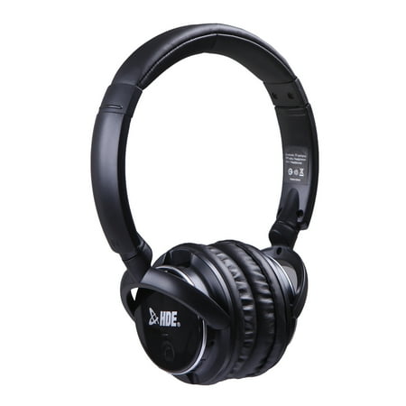 Ear Plug Radio - HDE Wireless Bluetooth Headphones Foldable On Ear Rechargeable Radio Headset (Black)