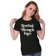 thumbnail image 3 of Resting Brunch Face Cute Funny RBF Womens Fitted Plus Size Graphic Tee Brisco Brands 2X, 3 of 5