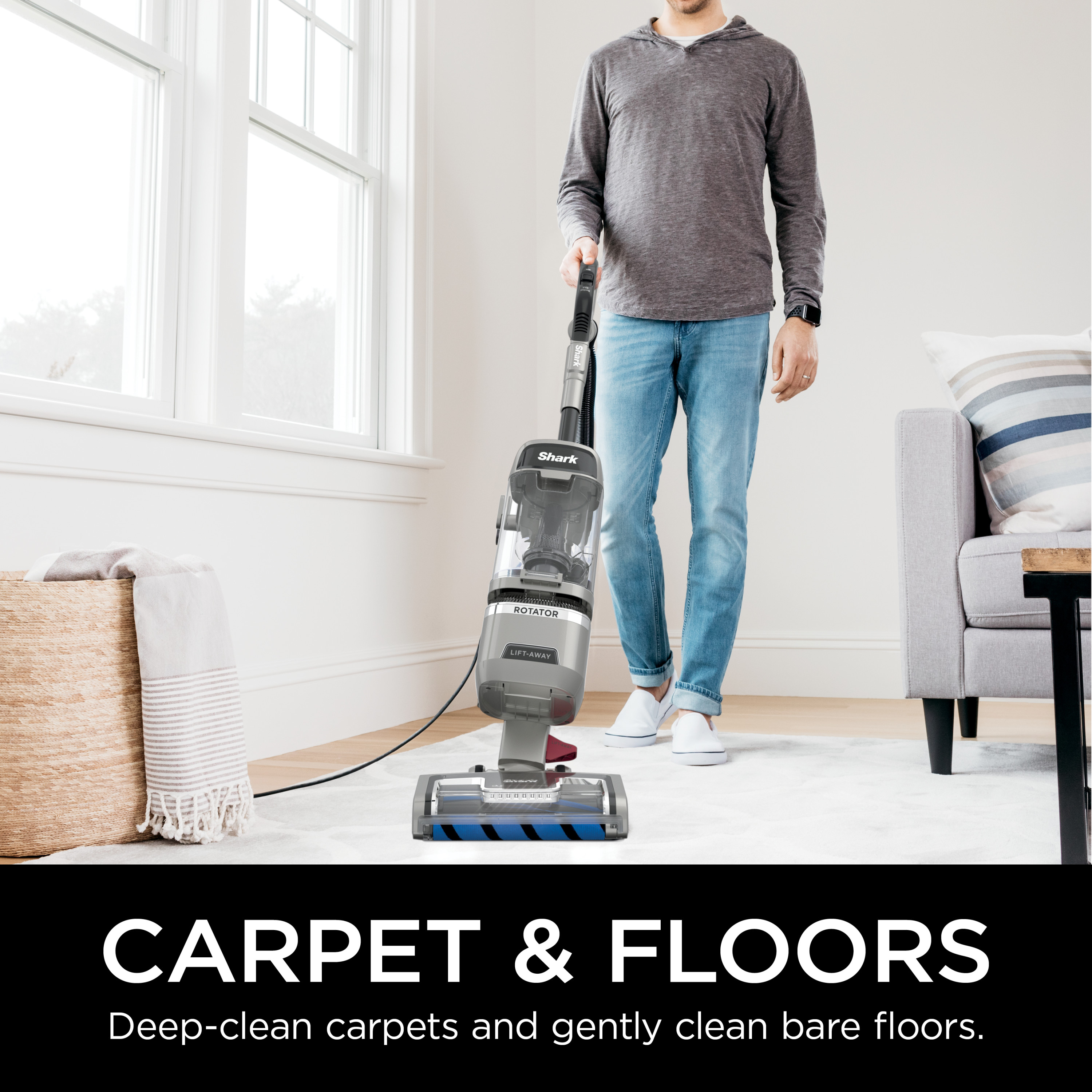 Shark Rotator Lift-Away ADV Upright Vacuum with DuoClean PowerFins and ...