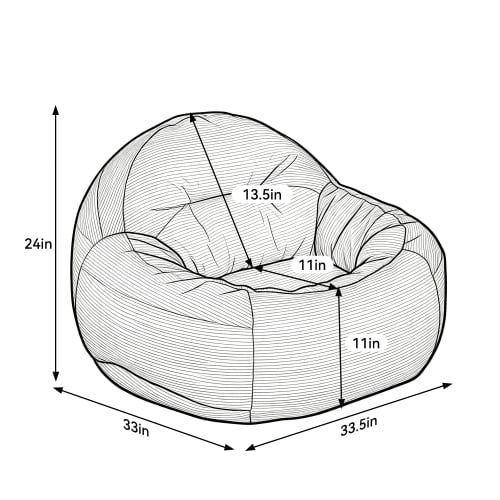 Bean Bag Chair with Memory Foam – Fluffy Cozy Lazy Chair for Dorm, Apartment & Living Room, Red