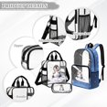thumbnail image 3 of DISNIMO 3PCS Clear Backpack Heavy Duty, Penguin Printed 17 Inch Kids Clear Backpack with Lunch Bag and Pencil Pouch, See Through PVC School Bag for Girls, Large Transparent Bookbag for Student, 3 of 5