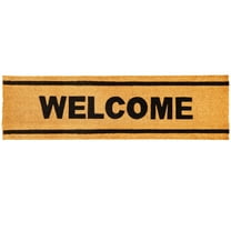 17x60 inch Natural Coco Coir Welcome Mat, Large Oversized Door Mat, Long Entryway Rug with Non-Slip Rubber Backing, Narrow Outdoor Mat for Home Entrance, Small Business