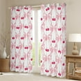 thumbnail image 2 of Cute Ribbon Bow Curtains & Drapes 42"Wx63"L,Pink Kawaii Cherry Window Curtains Teen Women,Watercolor Bow 30%-50% Blackout Curtains Abstract Bowknot Grids Window Treatments 2 Panels, 2 of 5