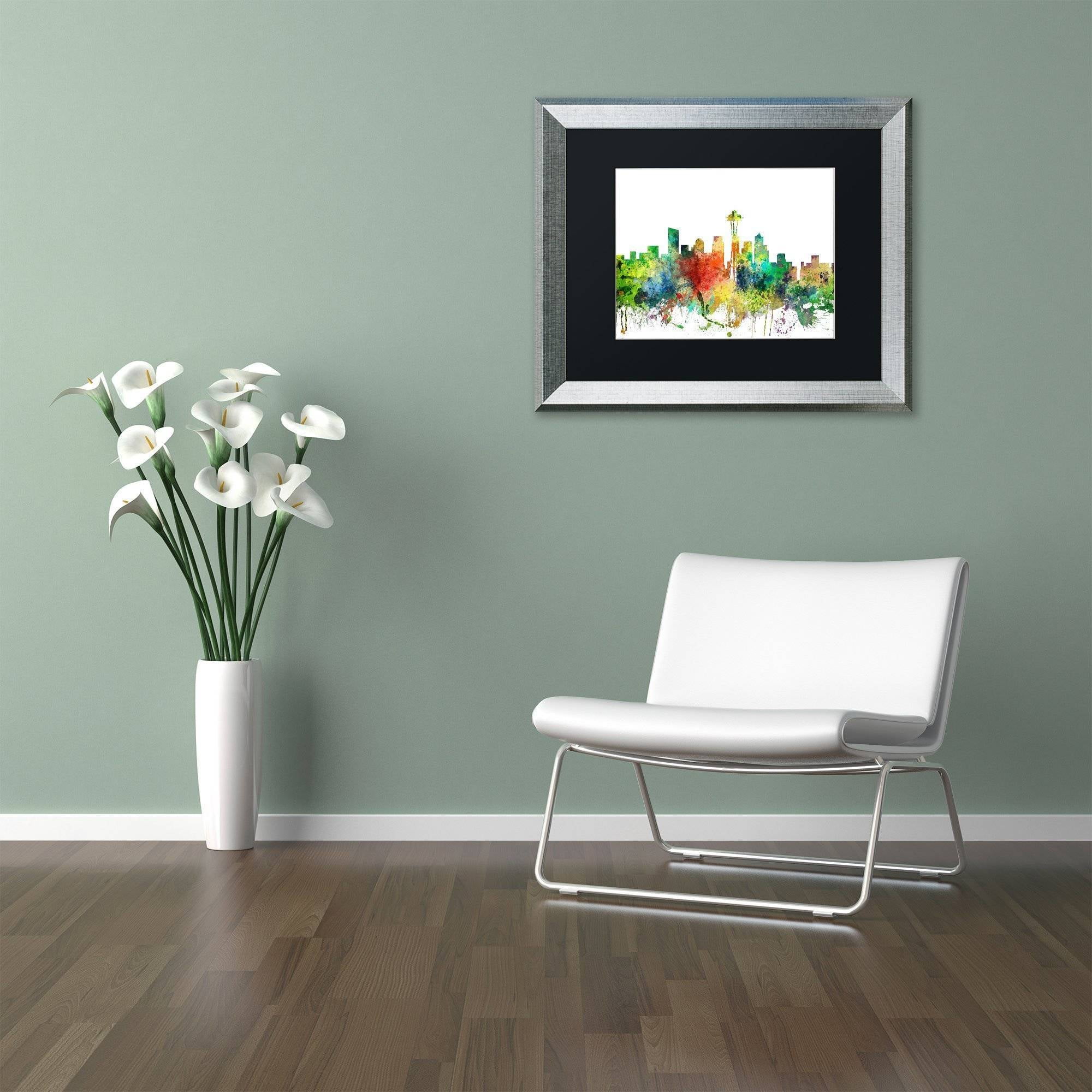 Trademark Fine Art Landscapes Matted Framed Art ' Seattle Washington Skyline SP ' by Marlene Watson