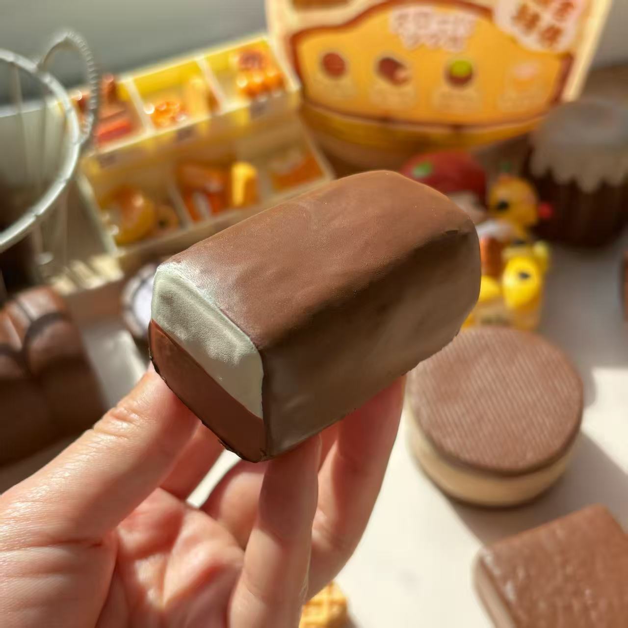 Chocolate Dessert Squishy Toy, Moist Slow Rising Pie & Canelé Cookie Fidget Toys for Stress Relief & ASMR Sensory, Gift for Kids & Adults